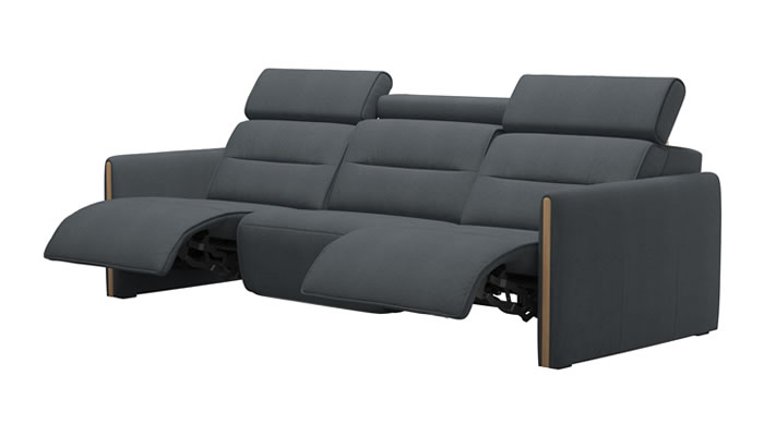 Stressless Emily 3 Seater Power Sofa in Yoredale Dark Grey Fabric